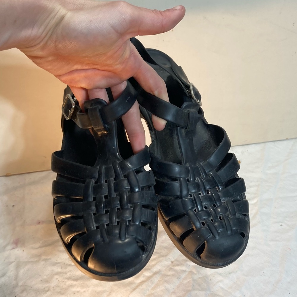 Zara black jelly sandals